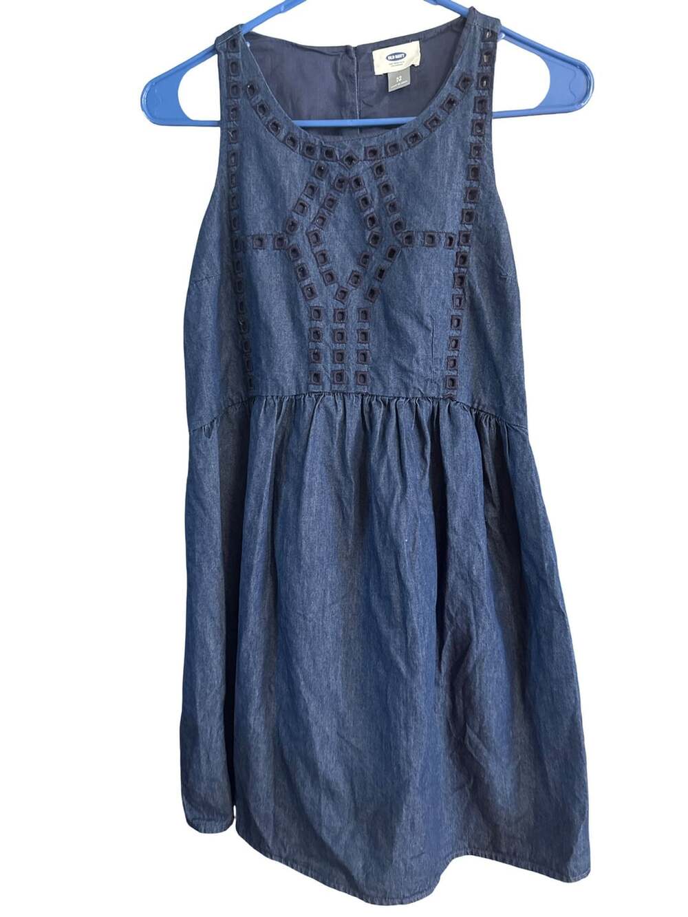 Old Navy Denim Dress Size XS Blue Embroidered Sleeveless